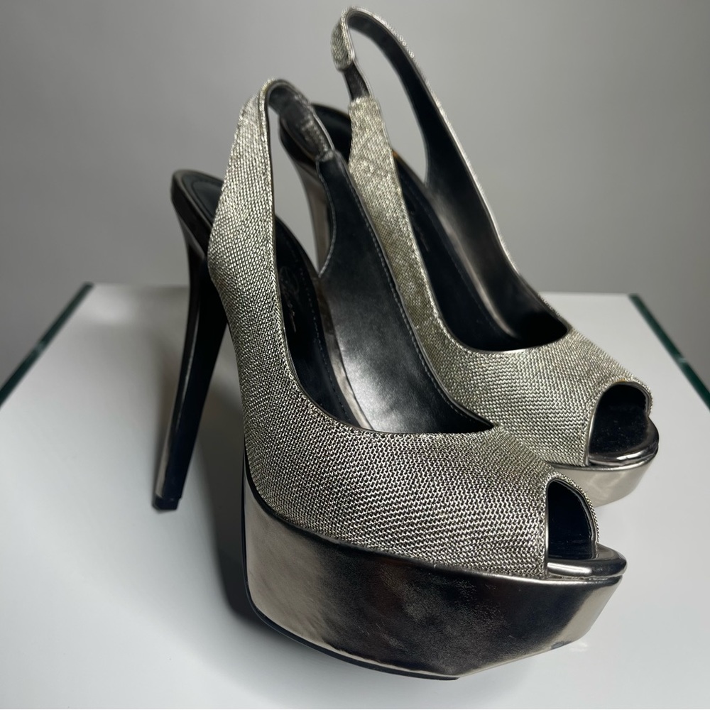 Jessica Simpson Silver Party, Evening, Prom, Formal Platform Stiletto High Heel